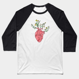 Love Yourself human heart with flowers Baseball T-Shirt